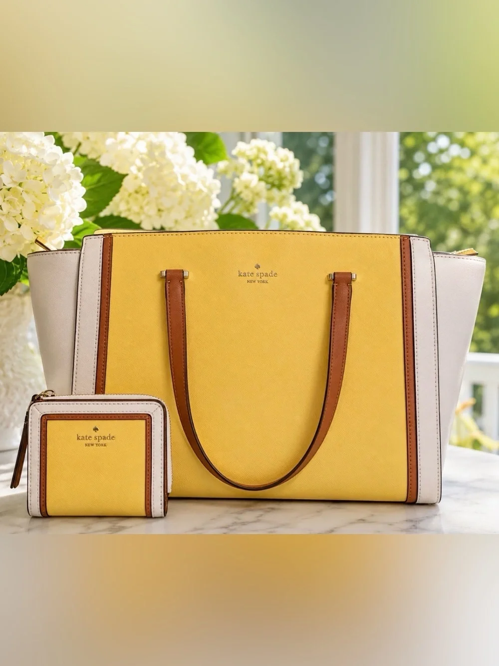 Kate Spade Patterson Drive Geraldine Limelight Tote Bag & Matching Wallet